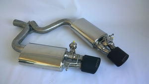 MTM exhaust system Audi S4 B8 3,0TFSI oval black  with throttle valves in 2 pipes, control