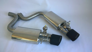 MTM exhaust system Audi S4 B8 3,0TFSI oval black  with throttle valves in 2 pipes, control